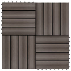 vidaXL 11 pcs Decking Tiles WPC 11.8x11.8 1 sqm Dark Brown