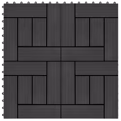 vidaXL 11 pcs Decking Tiles WPC 11.8x11.8 1 sqm Black