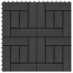 vidaXL 11 pcs Decking Tiles WPC 11.8x11.8 1 sqm Black