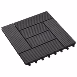 vidaXL 11 pcs Decking Tiles WPC 11.8x11.8 1 sqm Black