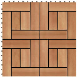 vidaXL 11x Decking Tiles WPC 30x30cm 1sqm Teak Colour Paving Flooring Board