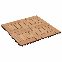 vidaXL 11x Decking Tiles WPC 30x30cm 1sqm Teak Colour Paving Flooring Board