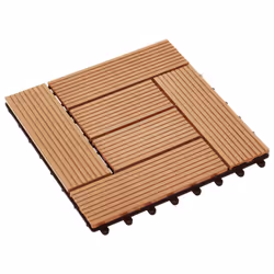 vidaXL 11x Decking Tiles WPC 30x30cm 1sqm Teak Colour Paving Flooring Board