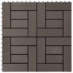 vidaXL 11x Decking Tiles WPC 30x30cm 1sqm Dark Brown Paving Flooring Board