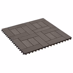 vidaXL 11x Decking Tiles WPC 30x30cm 1sqm Dark Brown Paving Flooring Board