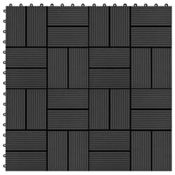 vidaXL 11x Decking Tiles WPC 30x30cm 1sqm Black Patio Paving Flooring Board