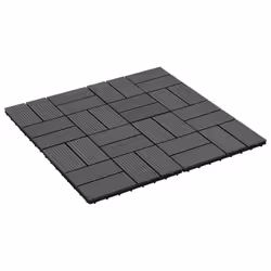 vidaXL 11x Decking Tiles WPC 30x30cm 1sqm Black Patio Paving Flooring Board