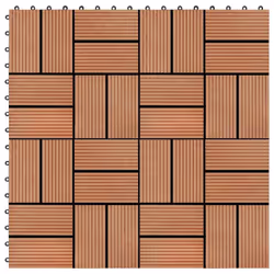 vidaXL 11 pcs Decking Tiles WPC 30x30 cm 1 sqm Teak Colour