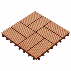 vidaXL  11 pcs Decking Tiles WPC 30x30 cm 1 sqm Teak Colour