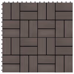 vidaXL 11 pcs Decking Tiles WPC 11.8""x11.8"" 1 sqm Dark Brown