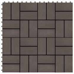 vidaXL 11 pcs Decking Tiles WPC 11.8""x11.8"" 1 sqm Dark Brown