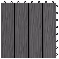vidaXL 11x Decking Tiles Deep Embossed WPC 30x30cm 1sqm Black  Floor Board