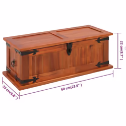 vidaXL Solid Acacia Wood Storage Chest 60x25x22cm Cabinet Trunk Organiser Box
