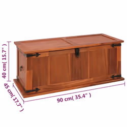 vidaXL Solid Acacia Wood Storage Chest 90x45x40cm Cabinet Trunk Organiser Box