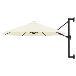 vidaXL Wall-Mounted Garden Parasol with Metal Pole Shade Outdoor Umbrella Sand