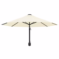 vidaXL Wall-Mounted Garden Parasol with Metal Pole Shade Outdoor Umbrella Sand