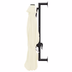vidaXL Wall-Mounted Garden Parasol with Metal Pole Shade Outdoor Umbrella Sand - Additional view 4