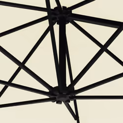 vidaXL Wall-Mounted Garden Parasol with Metal Pole Shade Outdoor Umbrella Sand - Additional view 6