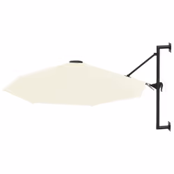vidaXL Wall-Mounted Garden Parasol with Metal Pole Shade Outdoor Umbrella Sand - Additional view 9