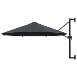 vidaXL Wall-Mounted Garden Parasol with Metal Pole Outdoor Umbrella Anthracite