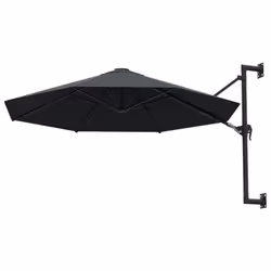 vidaXL Wall-Mounted Garden Parasol with Metal Pole Outdoor Umbrella Anthracite