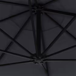 vidaXL Wall-Mounted Garden Parasol with Metal Pole Outdoor Umbrella Anthracite - Additional view 6