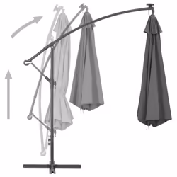 vidaXL Cantilever Garden Parasol with Steel Pole Outdoor Umbrella Anthracite - Additional view 5