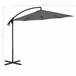 vidaXL Cantilever Garden Parasol with Steel Pole Outdoor Umbrella Anthracite - Additional view 7