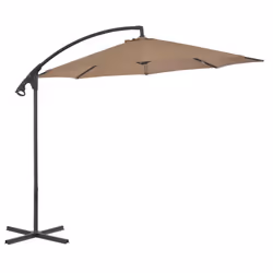 vidaXL Cantilever Garden Parasol with Steel Pole Canopy Outdoor Umbrella Taupe