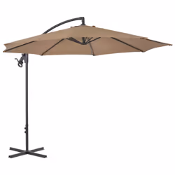 vidaXL Cantilever Garden Parasol with Steel Pole Canopy Outdoor Umbrella Taupe