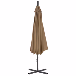 vidaXL Cantilever Garden Parasol with Steel Pole Canopy Outdoor Umbrella Taupe - Additional view 4