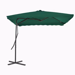 vidaXL Garden Parasol with Steel Pole Sunshade Outdoor Umbrella Canopy Green