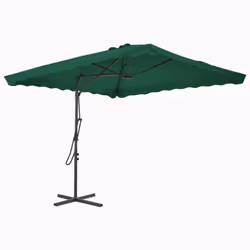 vidaXL Garden Parasol with Steel Pole Sunshade Outdoor Umbrella Canopy Green