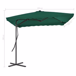vidaXL Garden Parasol with Steel Pole Sunshade Outdoor Umbrella Canopy Green - Additional view 5