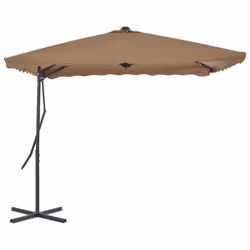 vidaXL Garden Parasol with Steel Pole Sunshade Outdoor Umbrella Canopy Taupe - Additional view 3