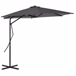 vidaXL Garden Parasol with Steel Pole Sunshade Outdoor Umbrella Anthracite
