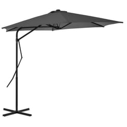 vidaXL Garden Parasol with Steel Pole Sunshade Outdoor Umbrella Anthracite