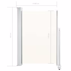 vidaXL Patio Retractable Side Awning Garden Canopy Outdoor Privacy Screen - cream, 120 x 300 cm - Additional view 7