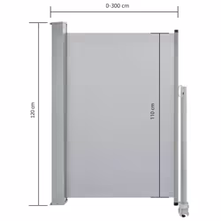 vidaXL Patio Retractable Side Awning Garden Canopy Outdoor Privacy Screen - grey, 120 x 300 cm - Additional view 3