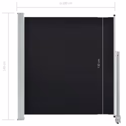vidaXL Patio Retractable Side Awning 140x300cm Black Garden Screen Canopy - Additional view 3