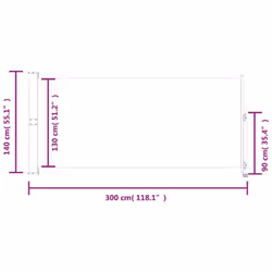 vidaXL Patio Retractable Side Awning 140x300cm Black Garden Screen Canopy - Additional view 8