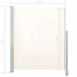 vidaXL Patio Retractable Side Awning 160x300cm Cream Garden Screen Canopy - Additional view 2