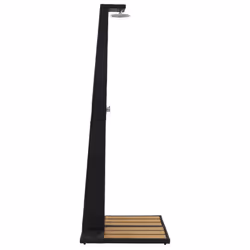 vidaXL Garden Shower Poly Rattan WPC Outdoor Swimming Pool Freestanding Tower