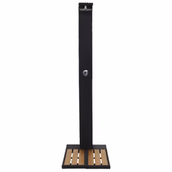 vidaXL Garden Shower Poly Rattan WPC Outdoor Swimming Pool Freestanding Tower