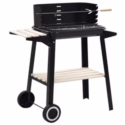 VidaXL 45367, Barbecue, Charcoal (fuel), Outdoor, Kettle, Black, Rectangular