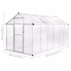 vidaXL Greenhouse Aluminium 13.41 mÂ³ Hothouse For Growing Tomatoes Plant House - Additional view 7
