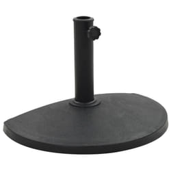 vidaXL Parasol Base Half Round Polyresin 9kg Black Patio Umbrella Stand Holder