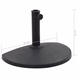 vidaXL Parasol Base Half Round Polyresin 9kg Black Patio Umbrella Stand Holder - Additional view 5