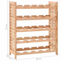vidaXL Solid Walnut Wood Wine Rack for 25 Bottles 63x25x73cm Drink Holder - Additional view 7