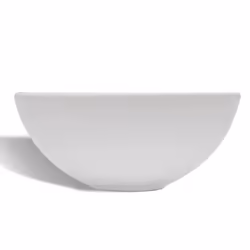 vidaXL Bathroom Basin with Mixer Tap Ceramic Round White Above Counter Sink - Additional view 4